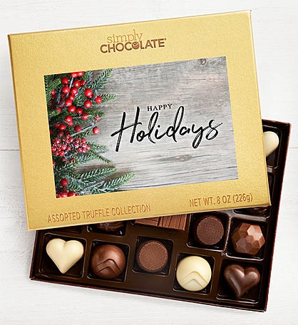 Simply Chocolate® Happy Holidays 19pc Choc Box
